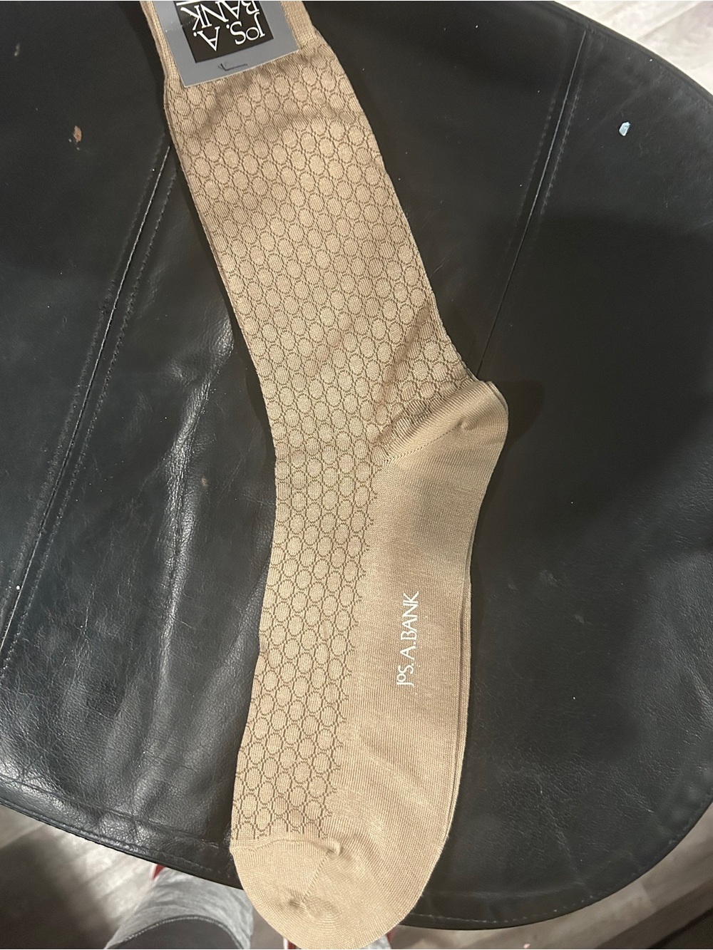 Jos. A. Bank Light Tan Geometric Dress Sock